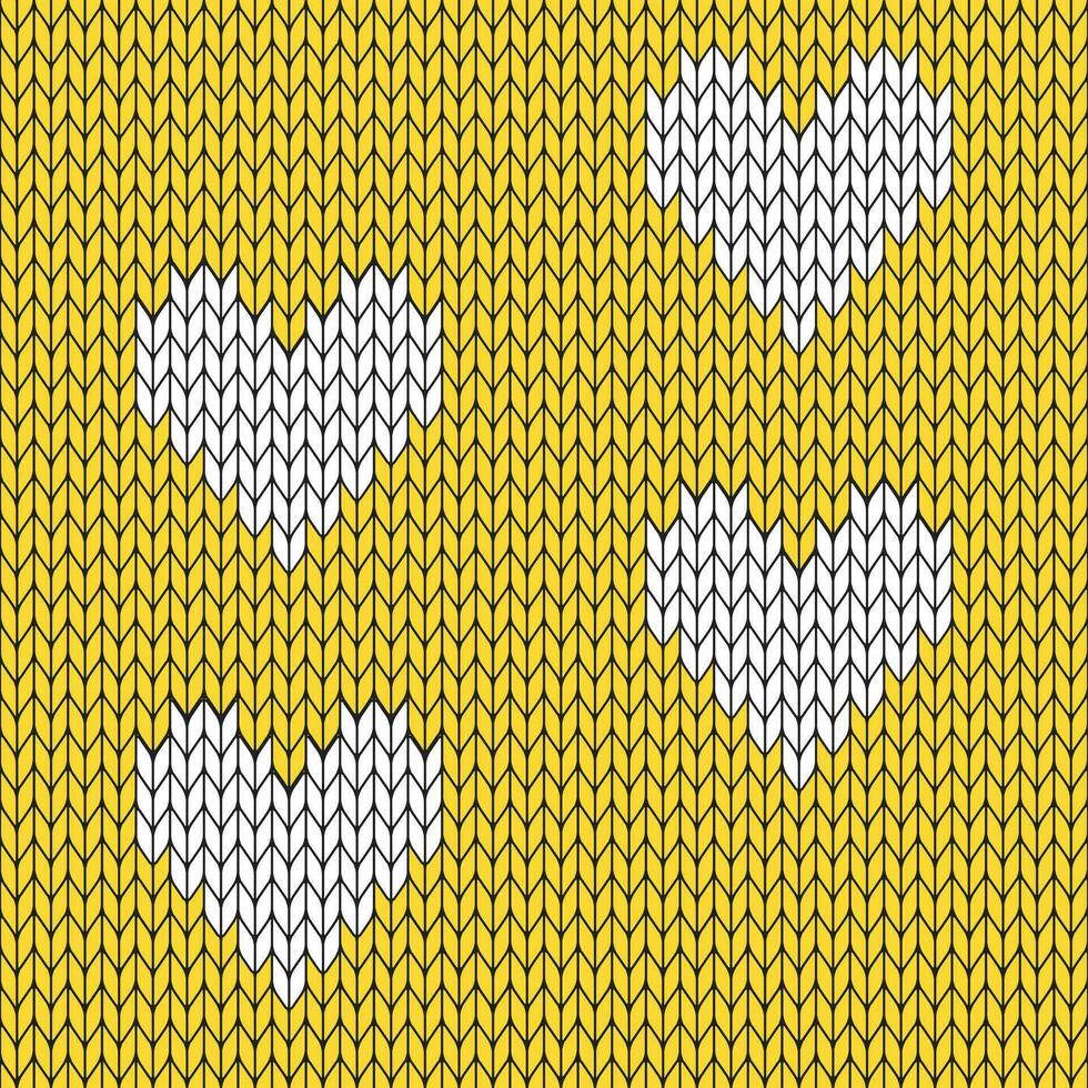 Yellow background and white knitted pattern. knitted vector pattern. Seamless gradient pattern for clothing, wrapping paper, backdrop, background, gift card.