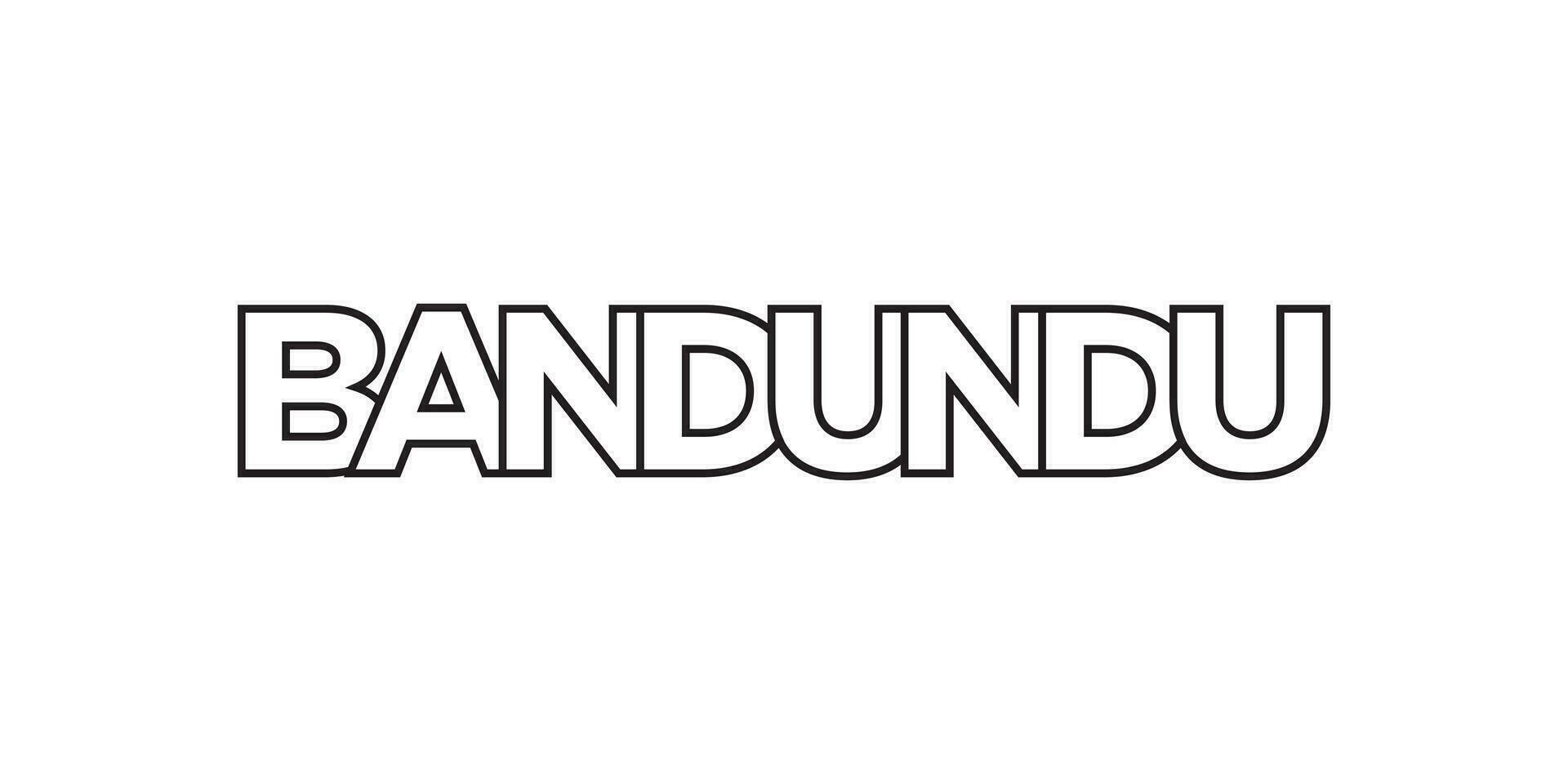 bandundu en el congo emblema. el diseño caracteristicas un geométrico estilo, vector ilustración con negrita tipografía en un moderno fuente. el gráfico eslogan letras.
