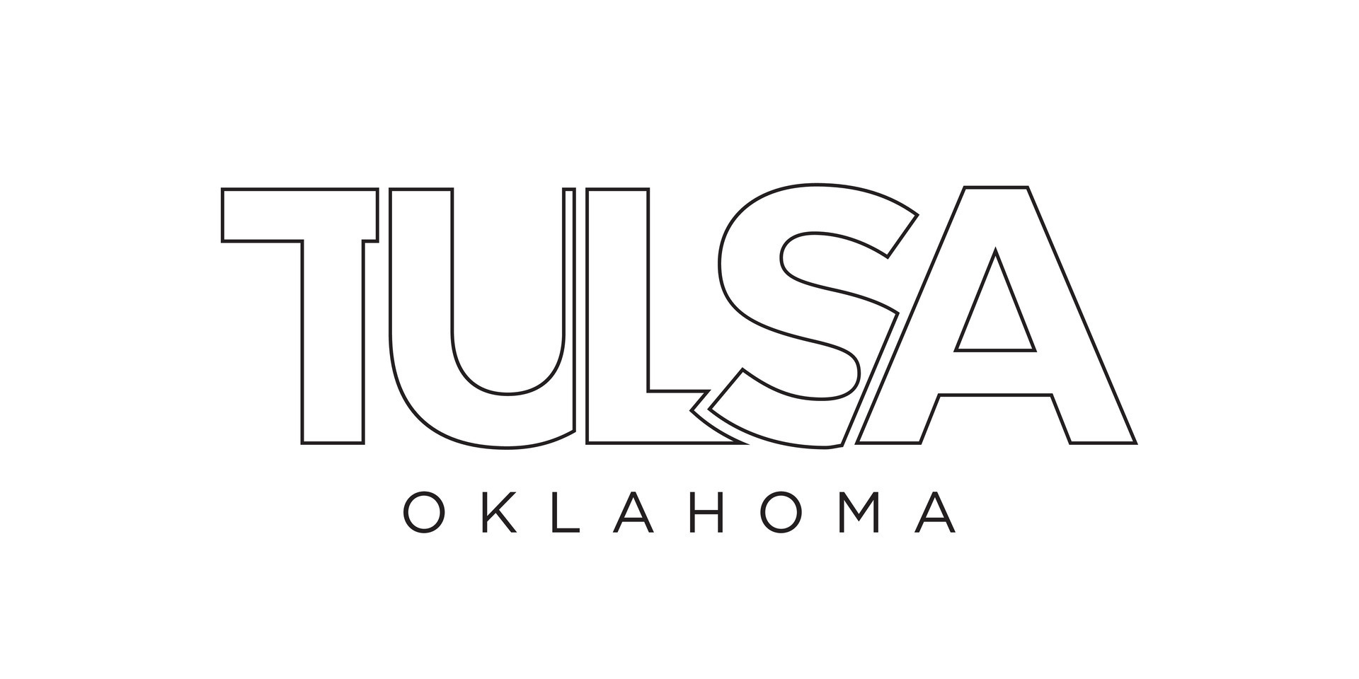 Tulsa, Oklahoma, USA typography slogan design. America logo with