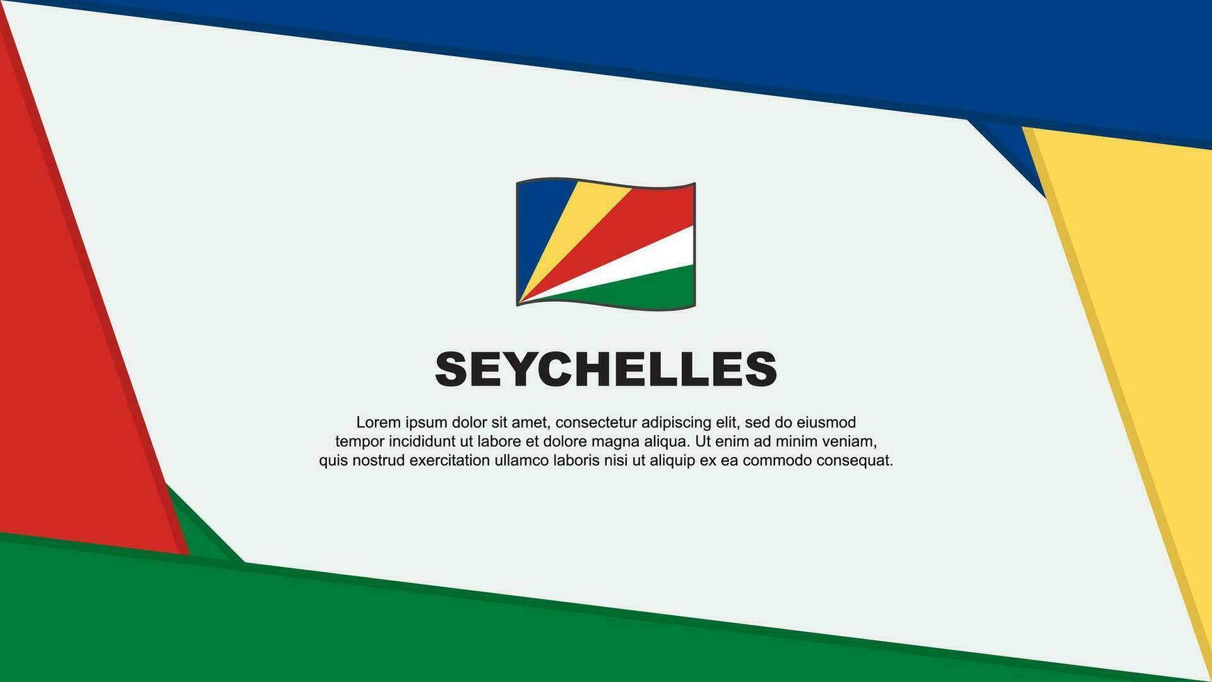 Seychelles Flag Abstract Background Design Template. Seychelles Independence Day Banner Cartoon Vector Illustration. Seychelles Independence Day