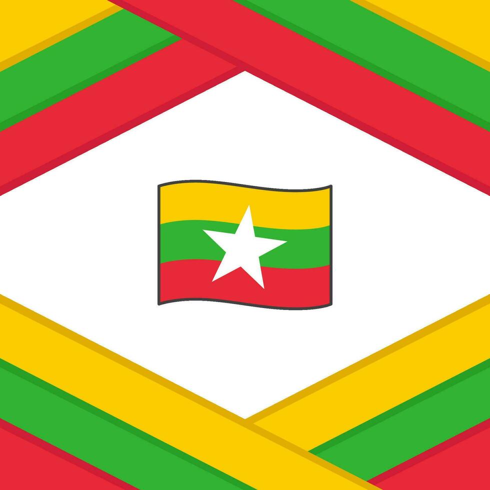 Myanmar Flag Abstract Background Design Template. Myanmar Independence Day Banner Social Media Post. Myanmar vector