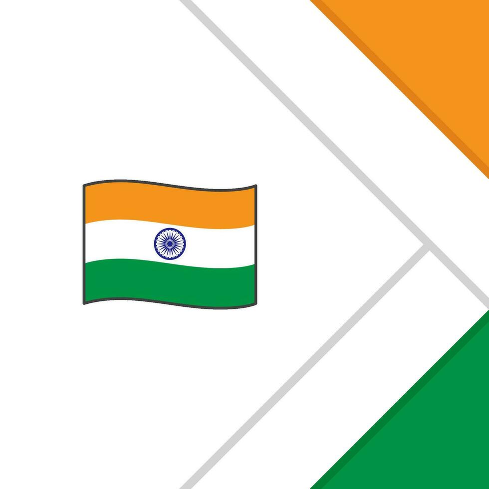 India Flag Abstract Background Design Template. India Independence Day Banner Social Media Post. India Cartoon vector