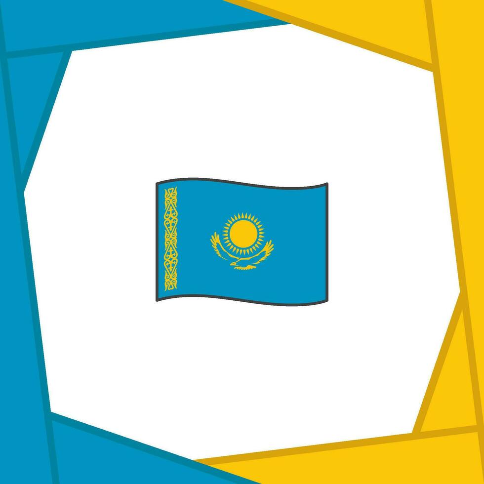 Kazakhstan Flag Abstract Background Design Template. Kazakhstan Independence Day Banner Social Media Post. Kazakhstan Cartoon vector