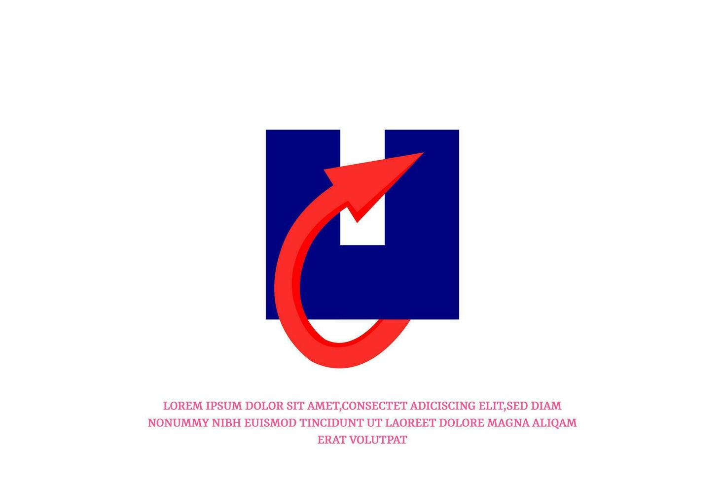 letter U with Arrow logo design template vector