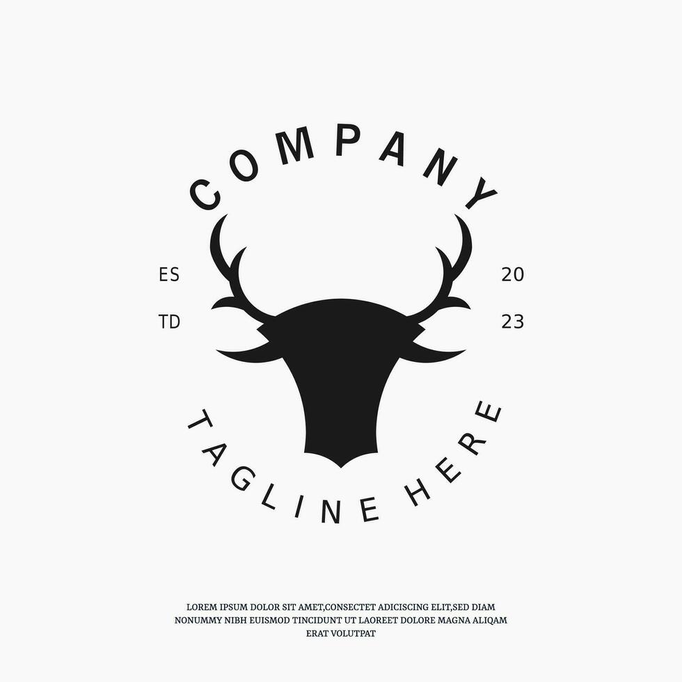 stag head logo design template vector
