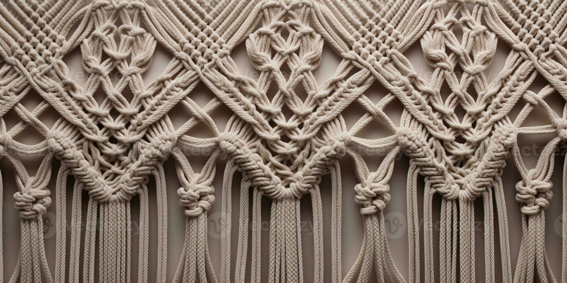 Generative AI, Close-up of hand made macrame texture photo