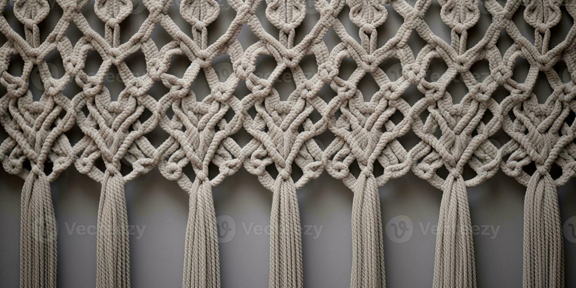 Generative AI, Close-up of hand made macrame texture photo