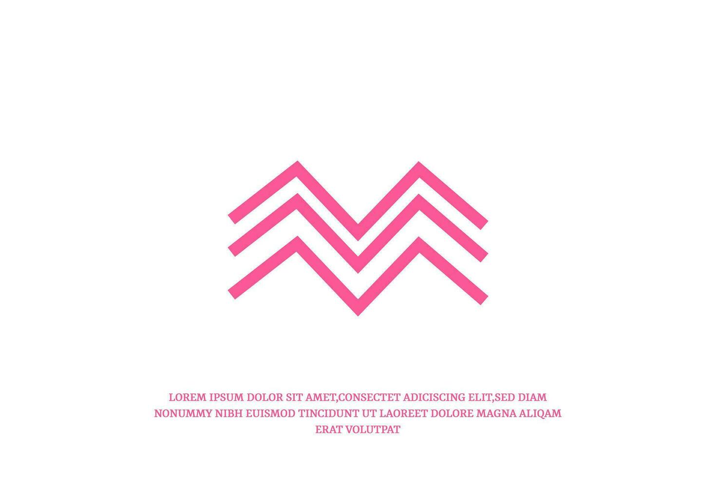 letter M wave logo design template vector