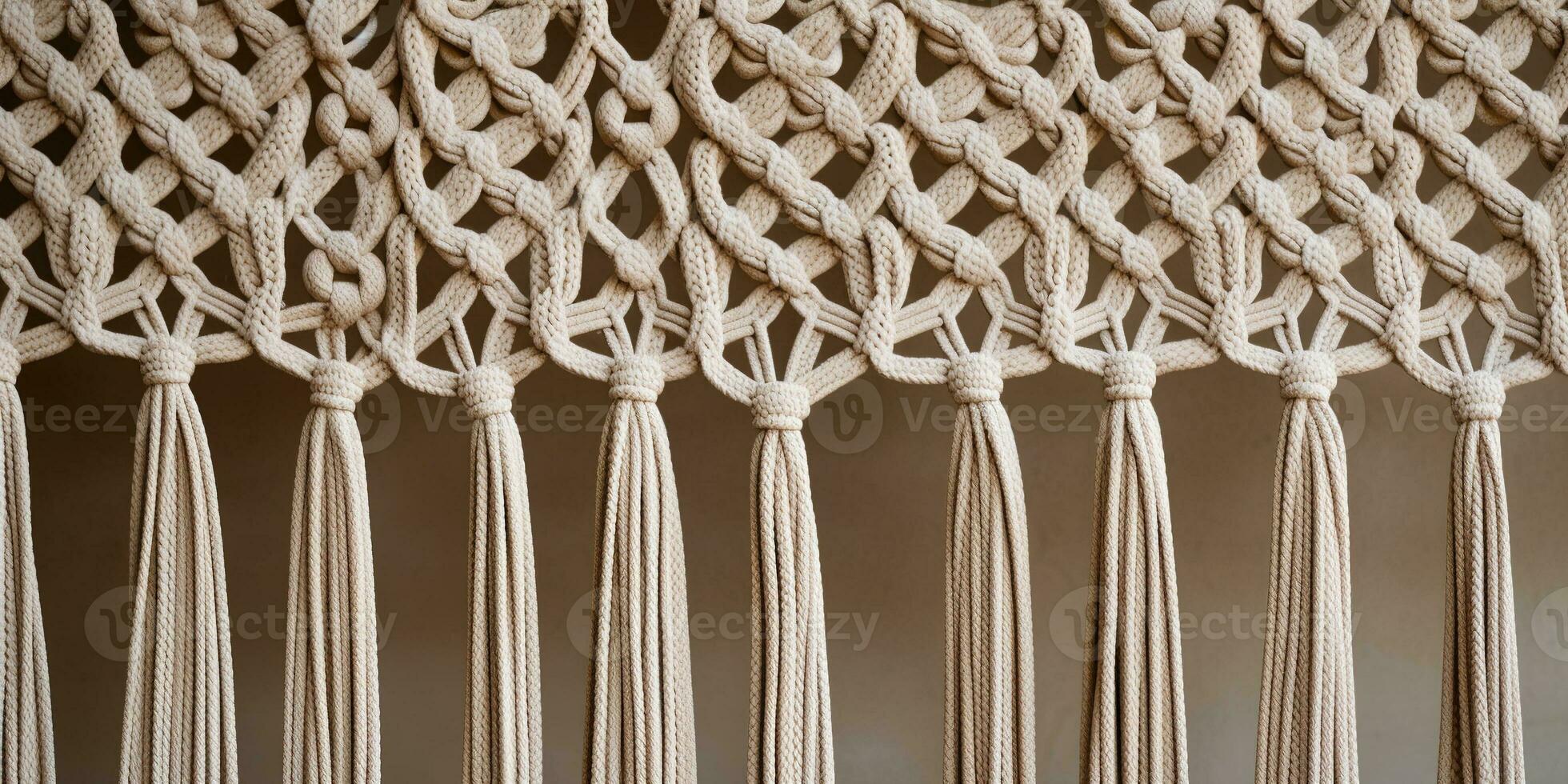 Generative AI, Close-up of hand made macrame texture photo