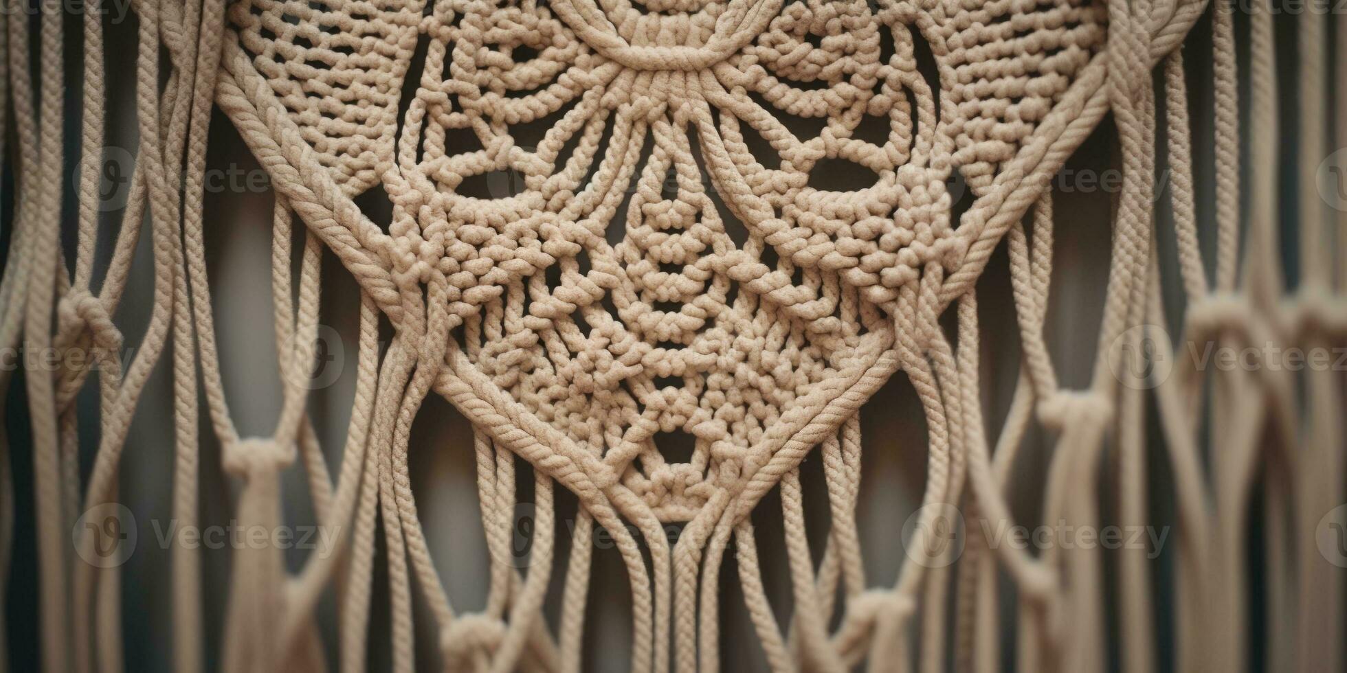 Generative AI, Close-up of hand made macrame texture photo