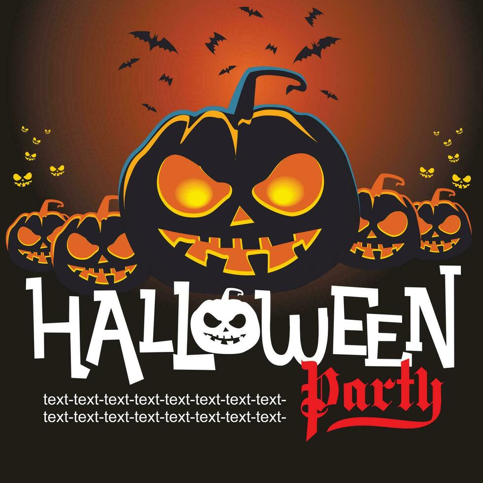 halloween banner with evil pumpkin vector