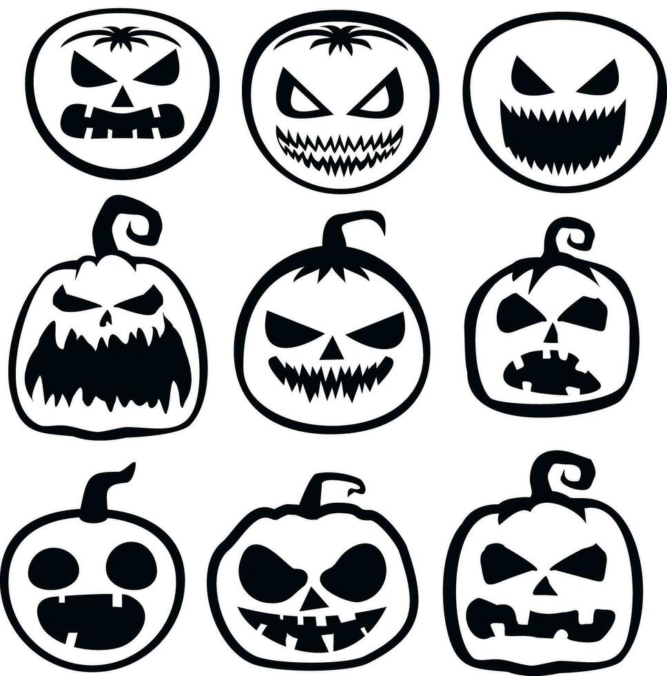 conjunto Víspera de Todos los Santos mal calabaza vector