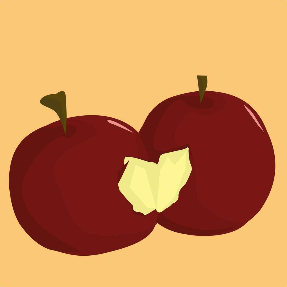 Love Symbol Created by Two Apples Vector Illustration