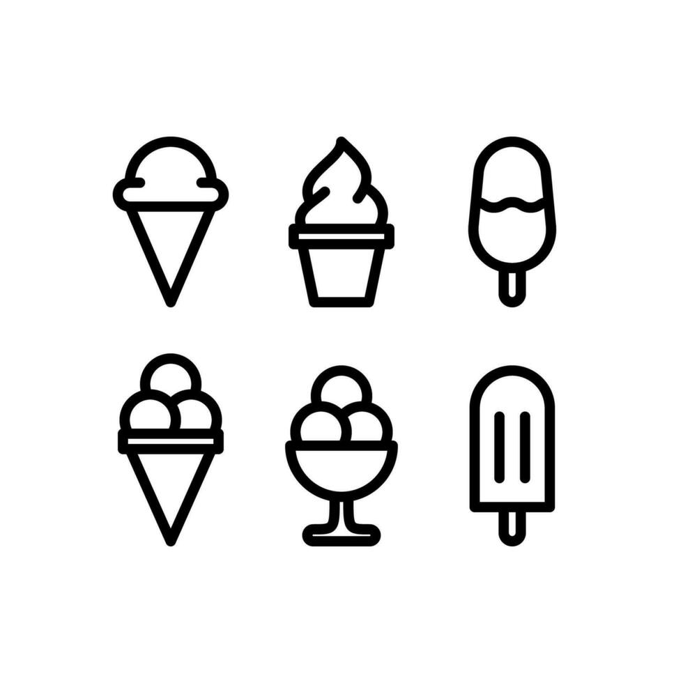 Ice Cream Minimalist Black Outline vector