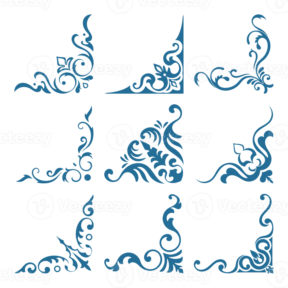 Corner. Vintage frame set. Decorate the banner. Corner lines. Paper