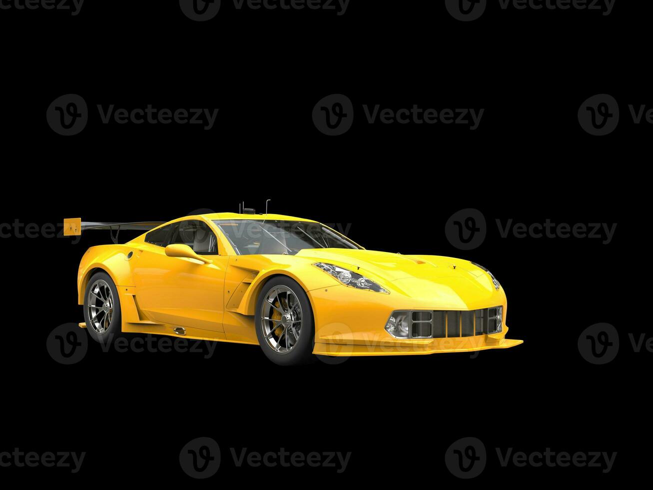 Gold yellow concept race car photo