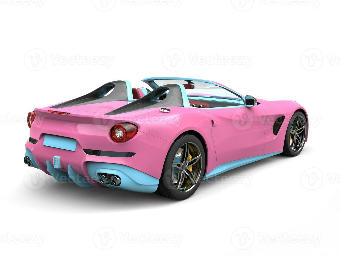 Candy pink and baby blue crazy sports car photo