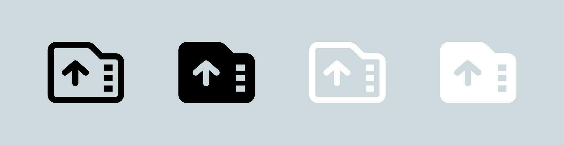 exportar icono conjunto en negro y blanco. importar archivo señales vector ilustración.