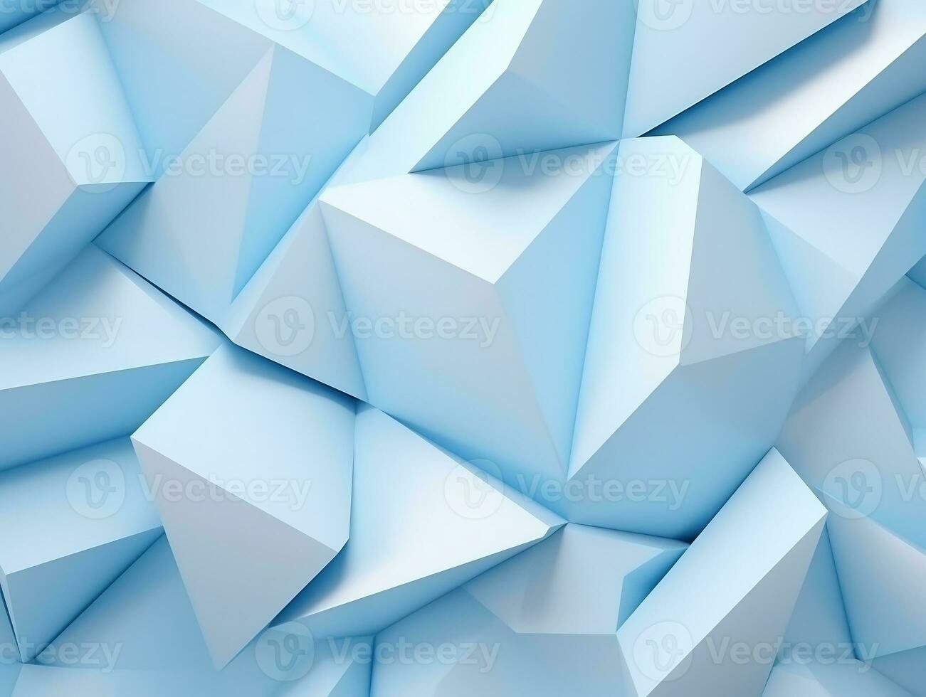 Beautiful futuristic Geometric background textured intricate 3D wall in light blue and white tones generative ai photo