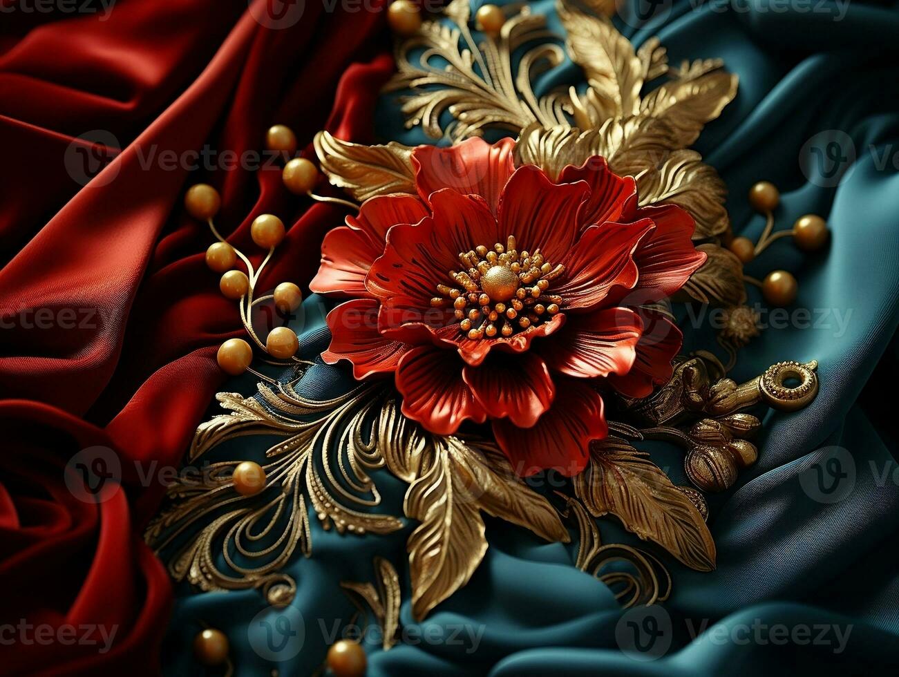 Ultra-detailed luxurious fabric texture generative ai photo