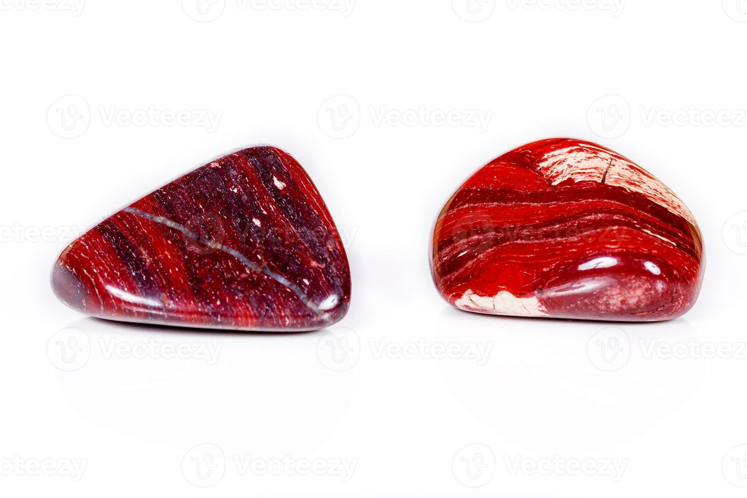 Macro mineral stone jasper zebra iron on a white background photo