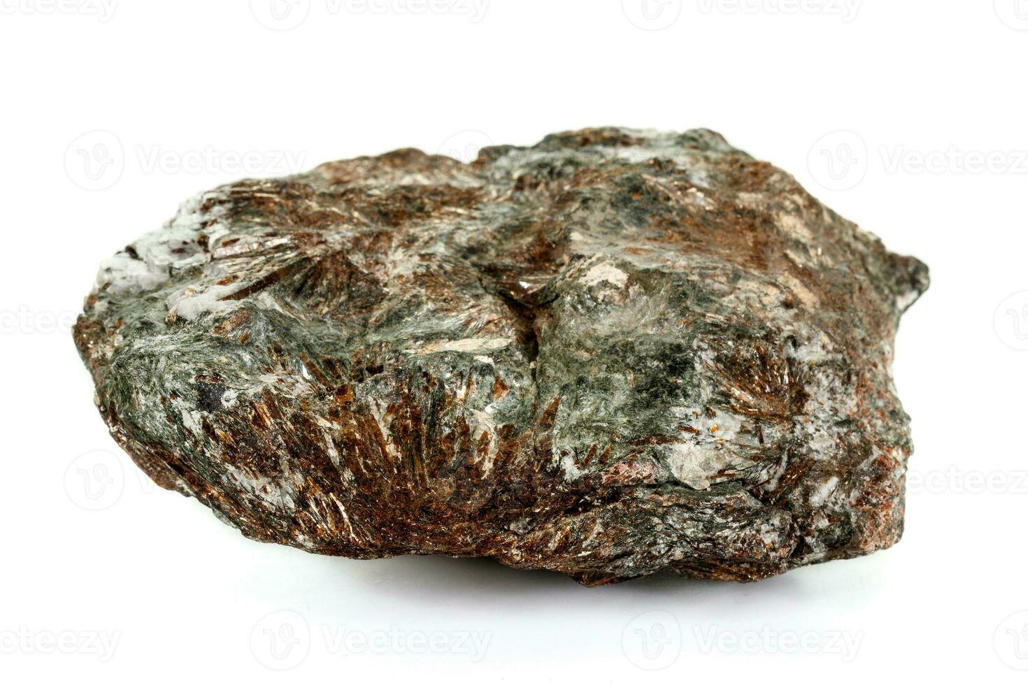 Macro mineral stone astrophyllite white background photo