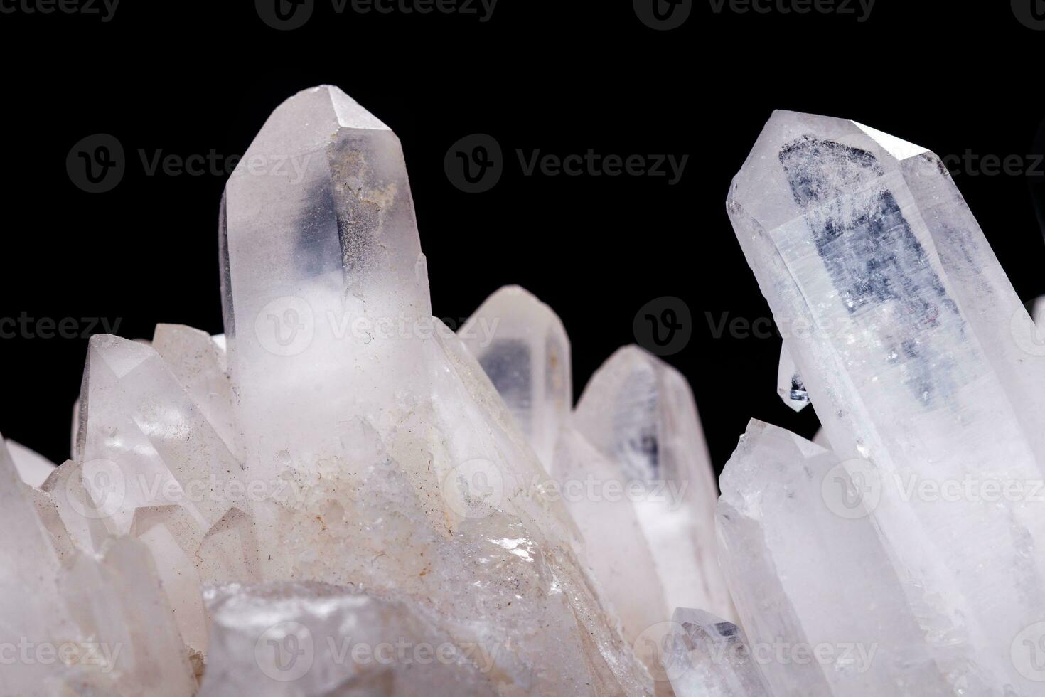 Macro Mineral Stone Rhinestone in Crystals on a Black Background photo