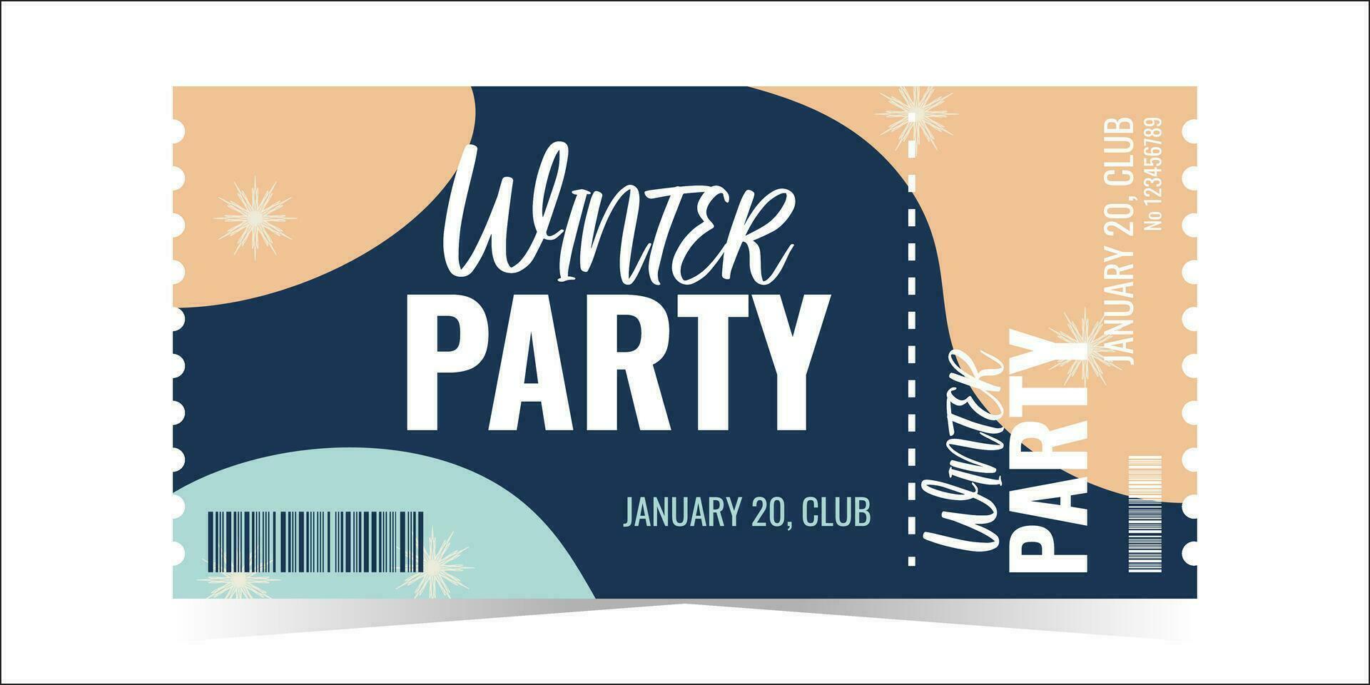 Winter party ticket vector