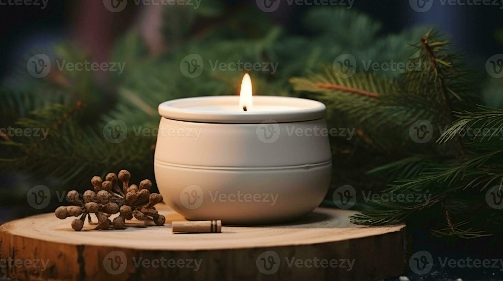ai generative Cozy Fall Ambiance with Handmade Soy Candles photo