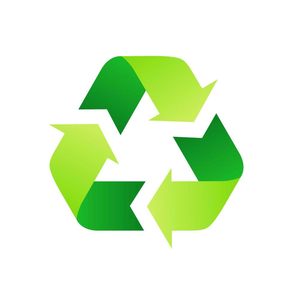 Recycling, recycle icon vector in flat style. Arrow symbols that form a rotating triangle