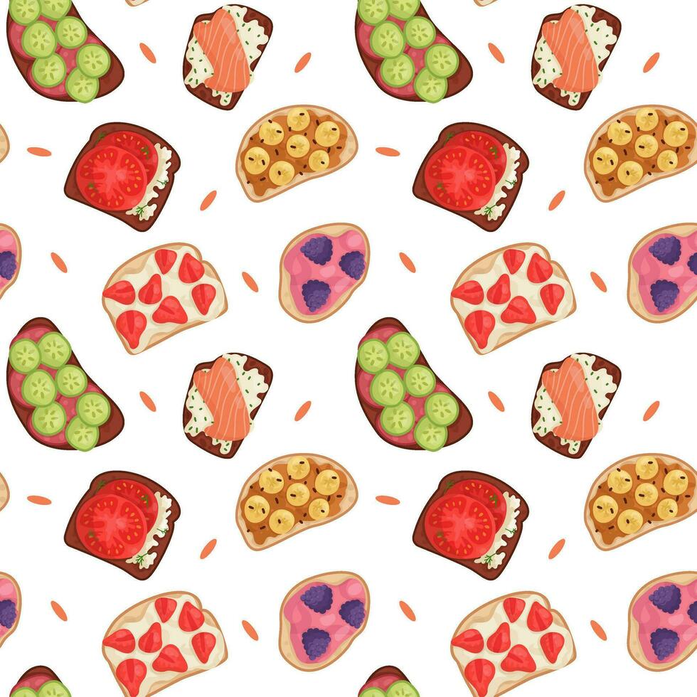 Vector pattern with different toasts