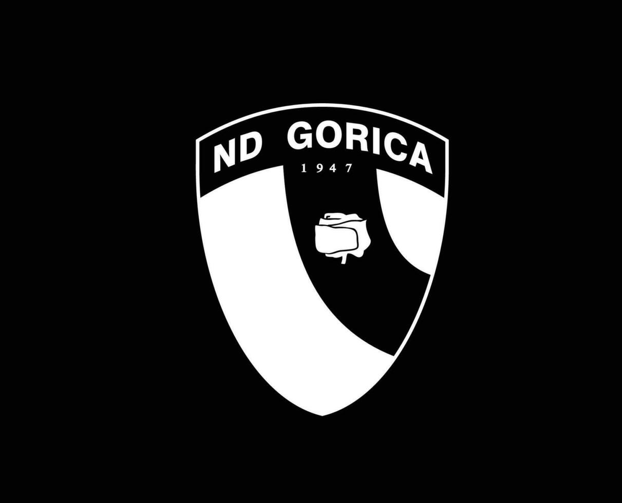 Gorica Club Logo Symbol White Slovenia League Football Abstract Design Vector Illustration With Black Background