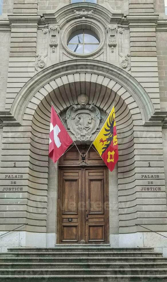 Justice court entrance in Geneva, Switzerland photo