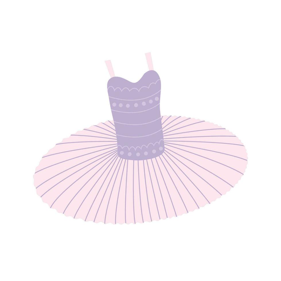 Vector ballet tutu flat illustration. Flat ballet dress illustration