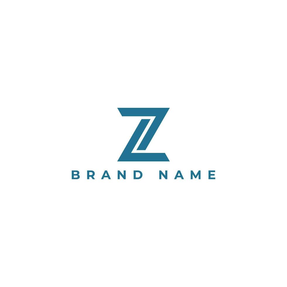 Abstract Initial Letter Z Logo. Blue Geometric Shape Origami Style isolated on a White Background. Usable for Business and Branding Logos. Flat Vector Logo Design Template Element