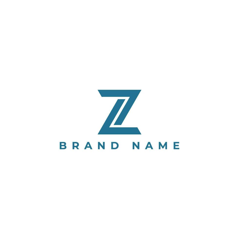 resumen inicial letra z logo. azul geométrico forma origami estilo aislado en un blanco antecedentes. usable para negocio y marca logotipos plano vector logo diseño modelo elemento