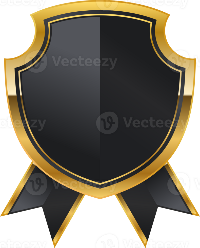 noir or luxe bouclier badge png