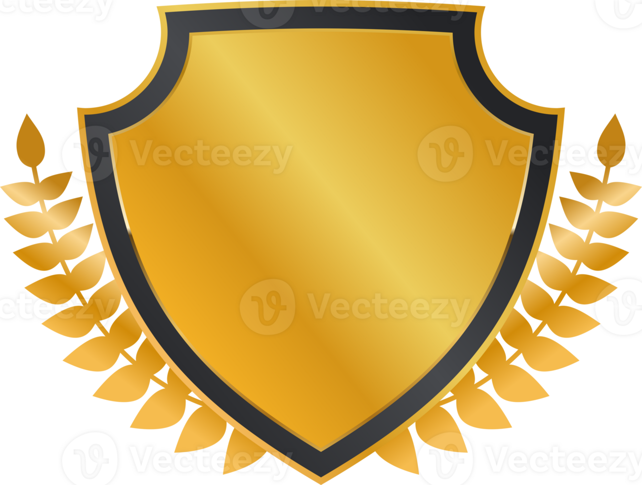 Black gold luxury shield badge png