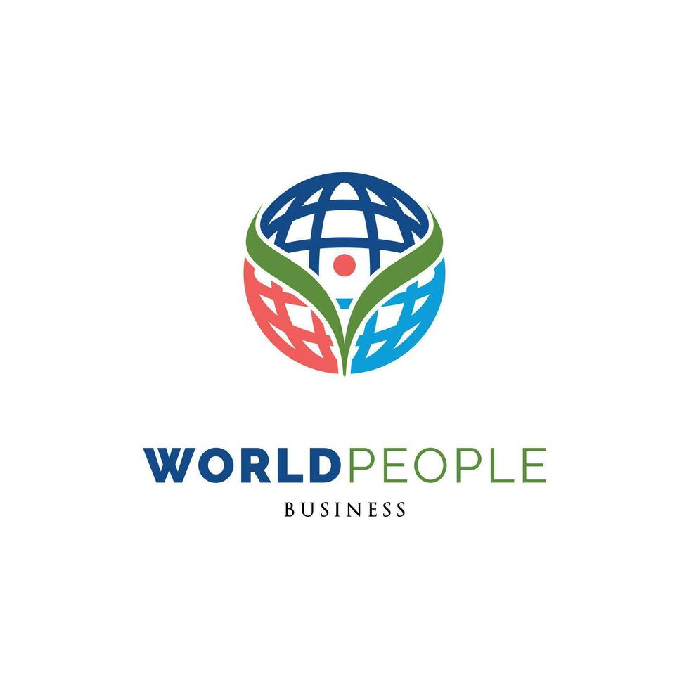 World People Icon Logo Design Template vector