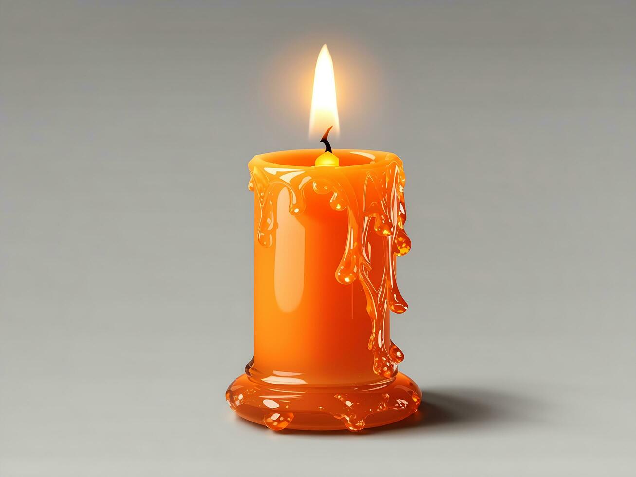 Red candle isolated on transparent background. Burning candle, melt. Home decoration. Gothic style, Generate AI photo