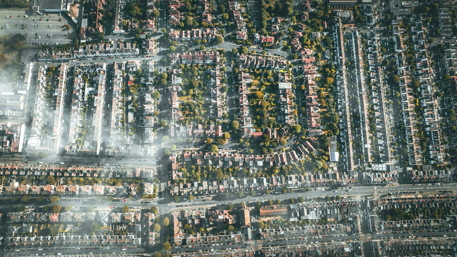 Aerial view on residential part of Brighton in day light, east sussex, uk photo