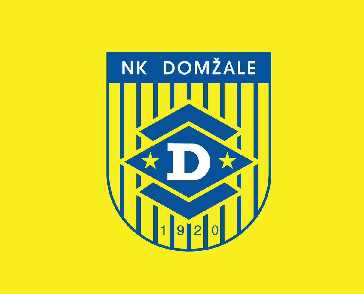 domzale club logo símbolo Eslovenia liga fútbol americano resumen diseño vector ilustración con amarillo antecedentes