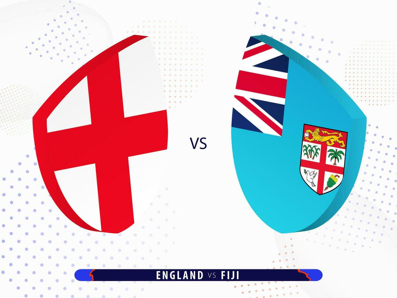 Inglaterra vs Fiji cuartos de final rugby fósforo, internacional rugby competencia 2023. vector
