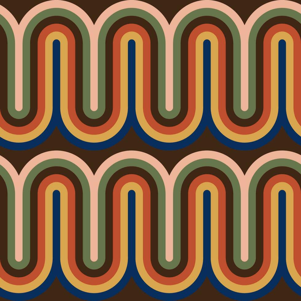 Retro 70s seamless pattern. Mid Century pattern. Vector illustration
