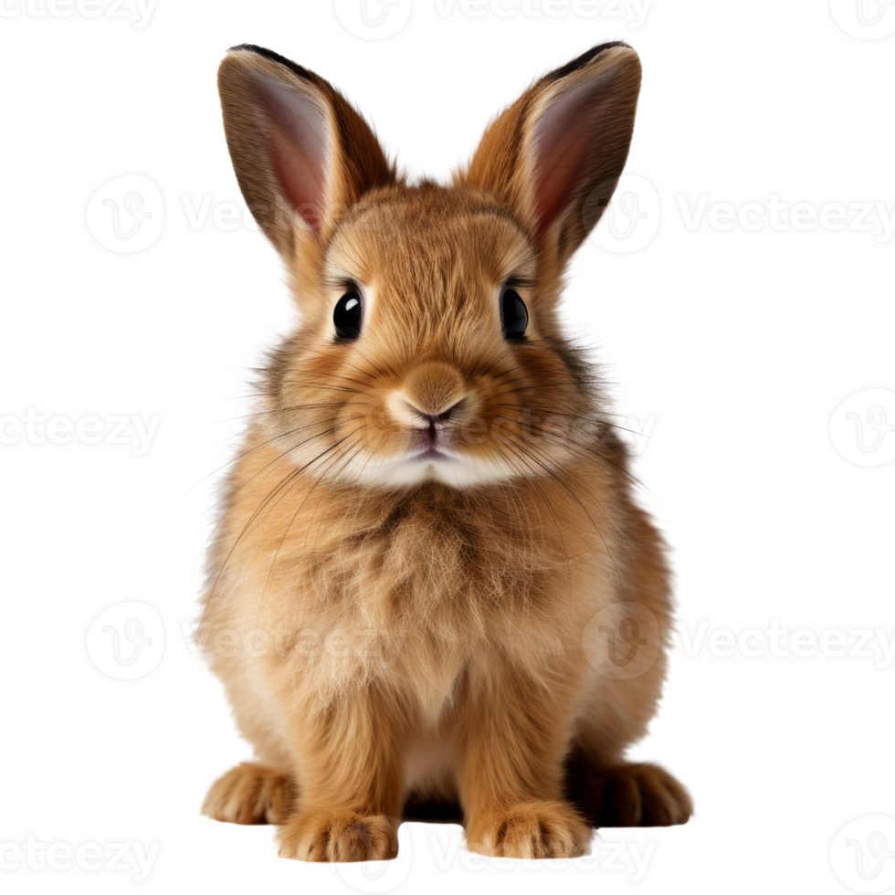 Cute little rabbit isolated on transparent background, created with generative AI png