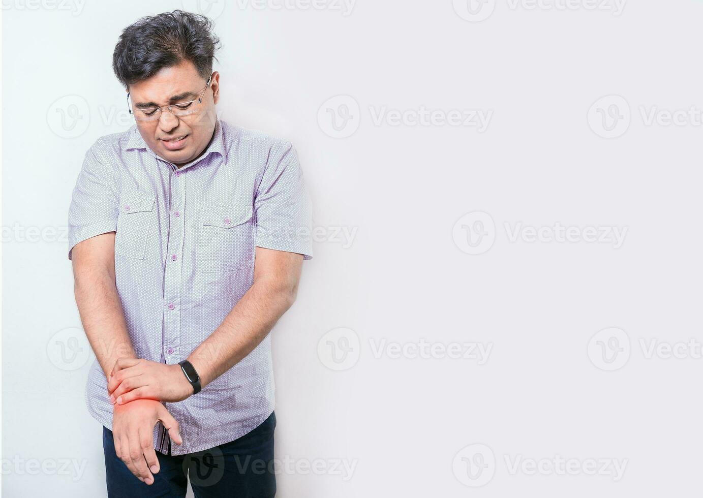 People with arthritis and hand pain isolated. Man with arthritis of joints in hands isolated. Artristis and hand pain concept photo