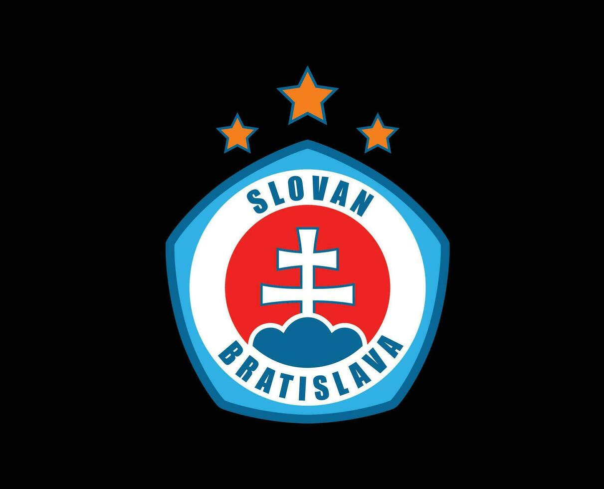 Slovan Bratislava Club Logo Symbol Slovakia League Football Abstract Design Vector Illustration With Black Background