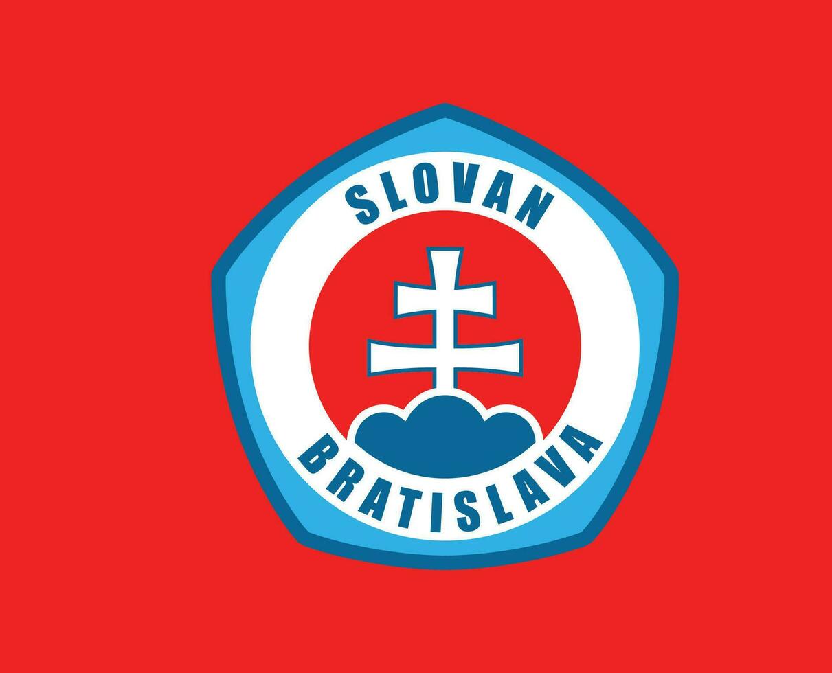Slovan Bratislava Club Symbol Logo Slovakia League Football Abstract Design Vector Illustration With Red Background