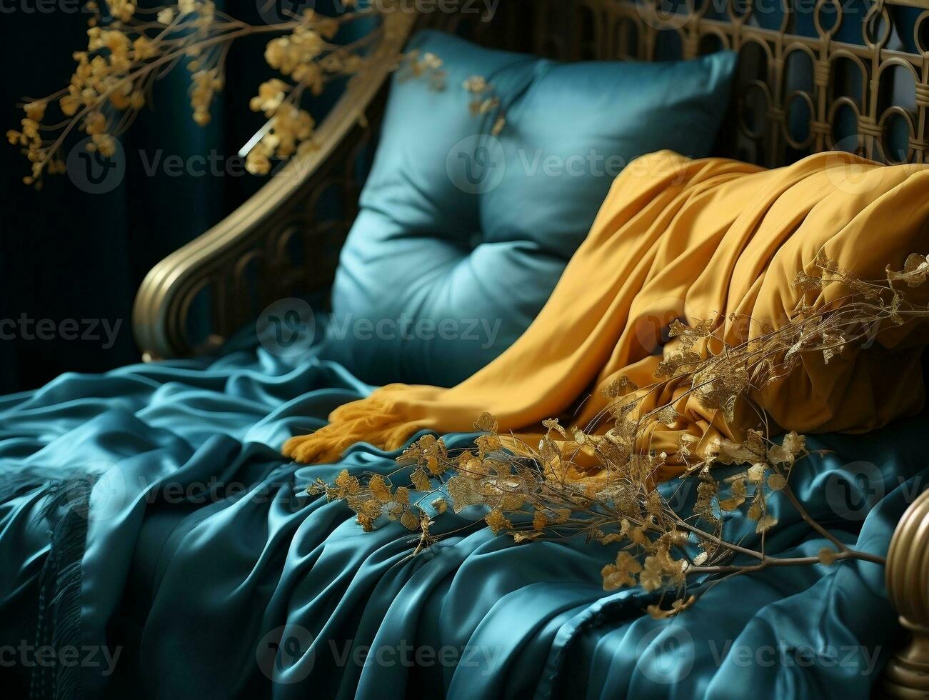 Handcrafted luxurious fabric weaves, velvet, fashionable  luxury designs generative ai photo