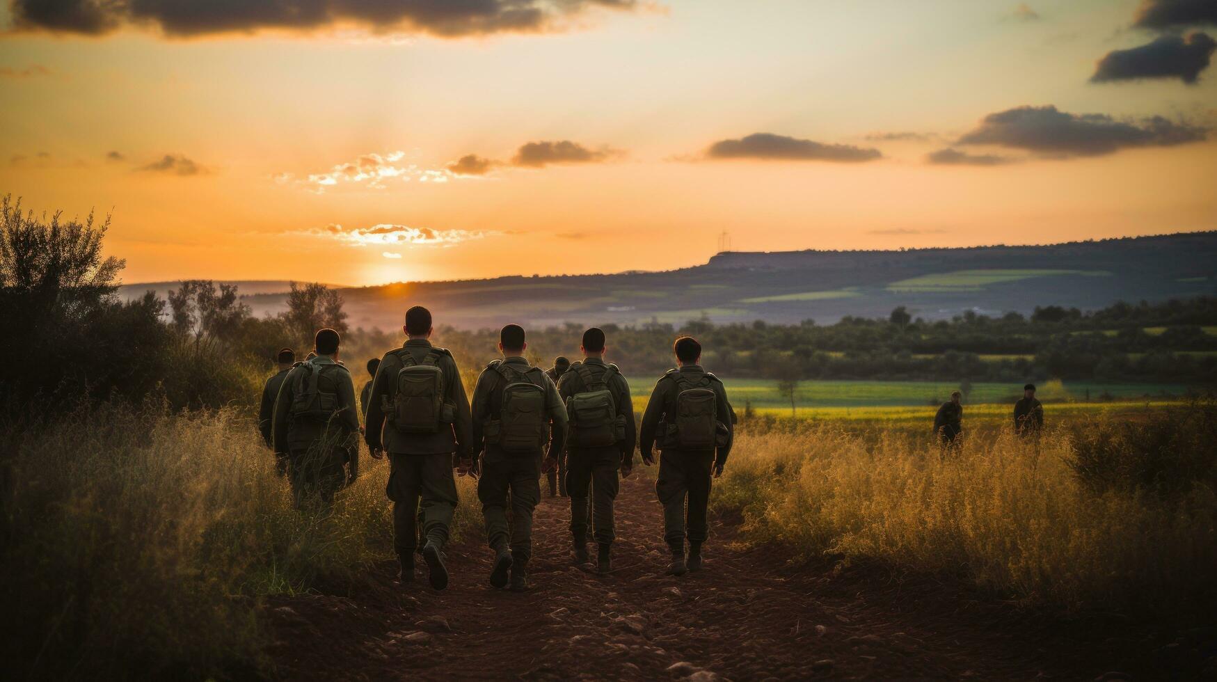 Israel tropas a el frontera foto